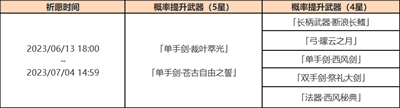 原神3.7二期武器池 原神3.7二期武器池分享